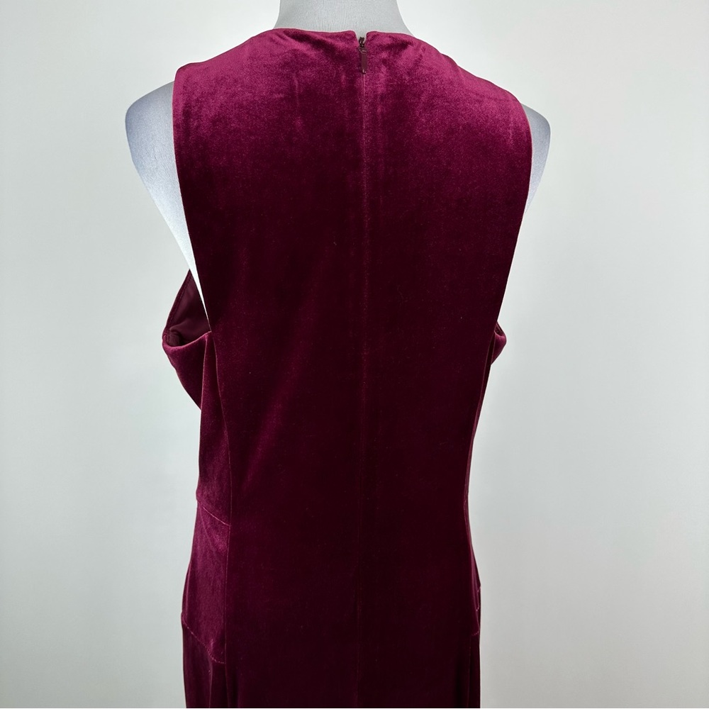 BCBGMAXAZRIA Burgundy Maren Velvet Dress Size Large - Picture 9 of 11